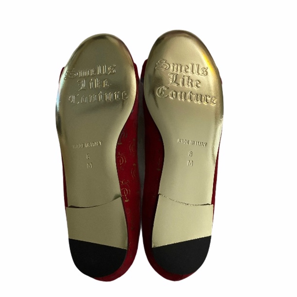 NWOT Juicy Couture Red Suede Leather Flats size-8M - Picture 3 of 6